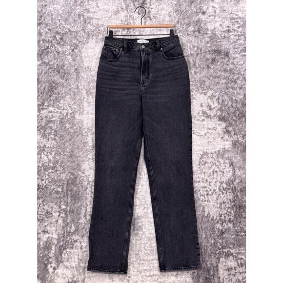 Abercrombie & Fitch Jeans 28 / 6L Womens 90s Straight Curve Love Black Denim - Picture 1 of 7